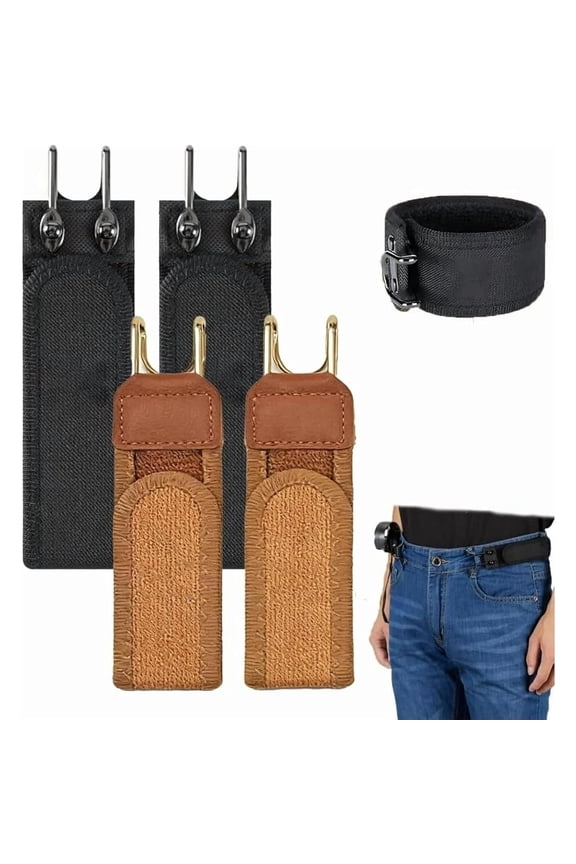 Buckleless Belt for Men, 2026 Upgraded No Buckle Adjustable Side Belt 1.5 inch Wide, Invisible Elastic Webbing for All Pants