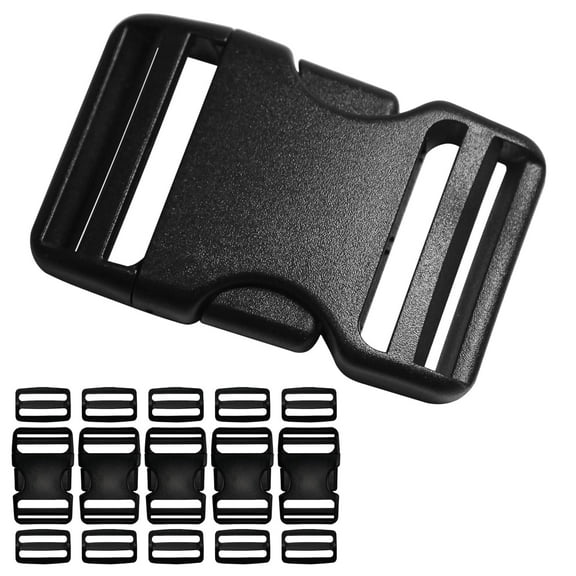Che Yi Bao Buckles for 2 inch Wide Webbing Straps Buckle Clip 5 Set and Tri-Glide Slide 10 Pcs Fit 2" Nylon Web Belt
