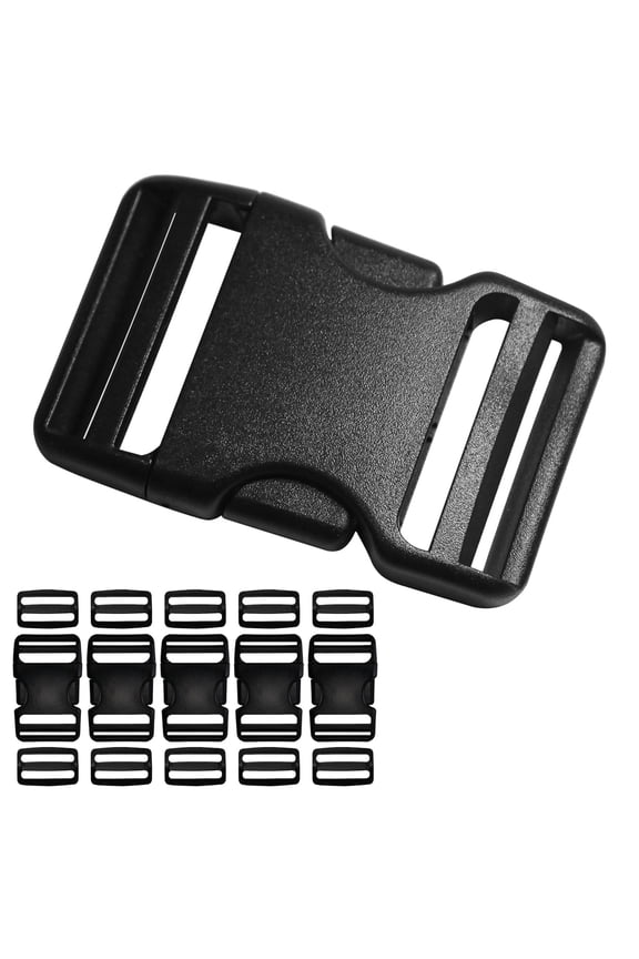 Buckles for 2 inch Wide Webbing Straps Buckle Clip 5 Set and Tri-Glide Slide 10 Pcs Fit 2" Nylon Web Belt