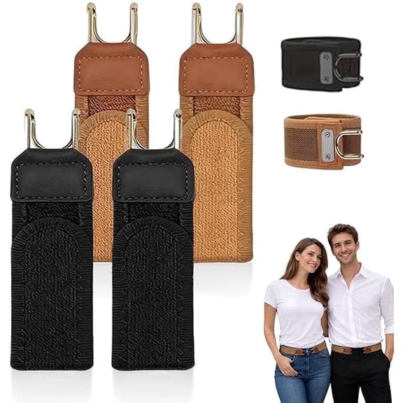 Buckless Belts Loop, No Buckle Adjustable Work Side Buckless Belt for Men Women