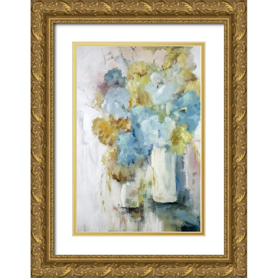 Buckley, Mary 13x18 Gold Ornate Wood Framed with Double Matting Museum Art Print Titled - Lilies