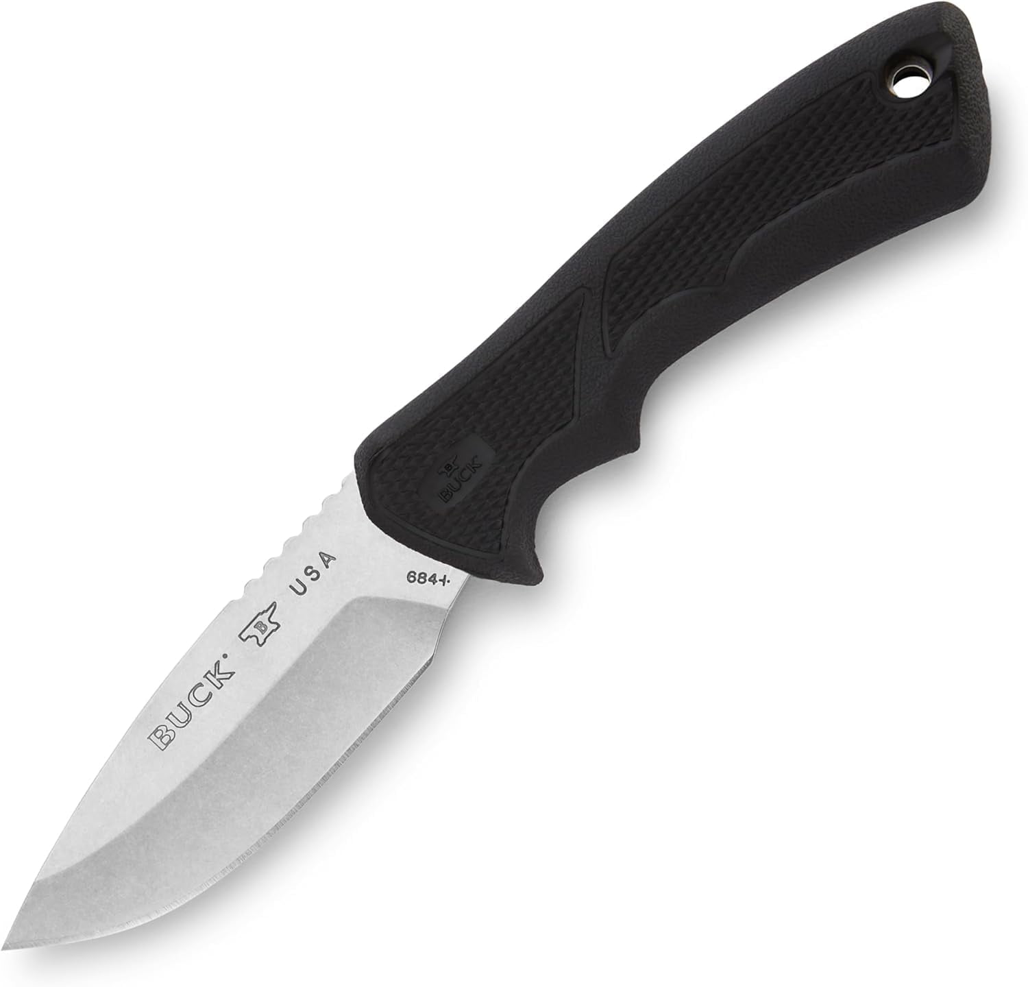 Buck Knives 684 Small BuckLite Max II Hunting Knife, 3-1/4" Fixed Blade, Rubber Handle, 2.8 oz