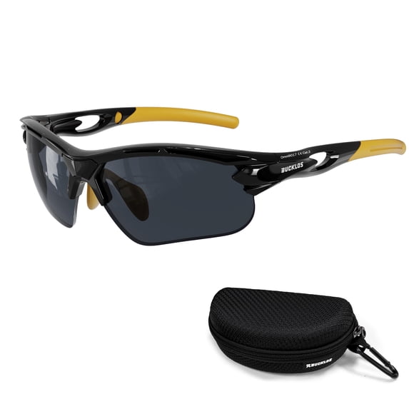 BUCKLOS Polarized Sports Sunglasses for Men, TR90 Cycling Glasses UV400 Protection Coating, Anti Glare Cycling Glasses, Running Fishing Baseball Driving, Lightweight Baseball Eyewear