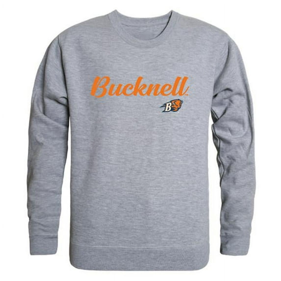 Bucknell University Script Crewneck T-Shirt, Heather Grey - 2XL