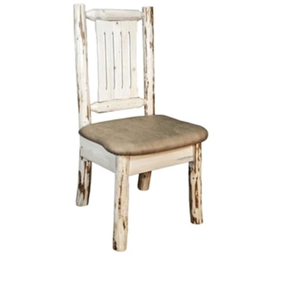 Clear Lacquer Finish Side Chair, Buckskin Pattern