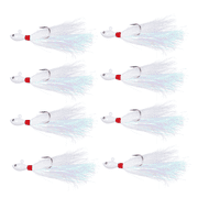 Bucktail Jig, Hair Jig, 8 Set of Pack Saltwater and Freshwater Baits, Hard Baits for Bass Flounder Striper Bluefish Halibut Redfish 1/2oz