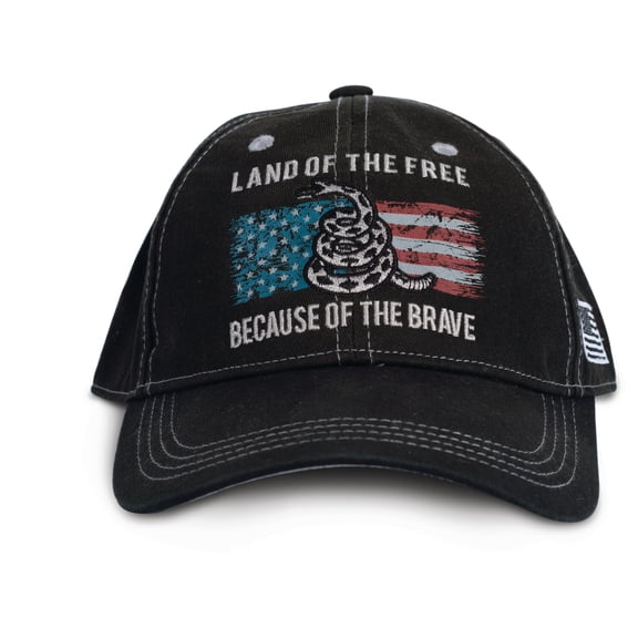Buckwear BECAUSE OF THE BRAVE One Size Black Adult Unisex Baseball Cap