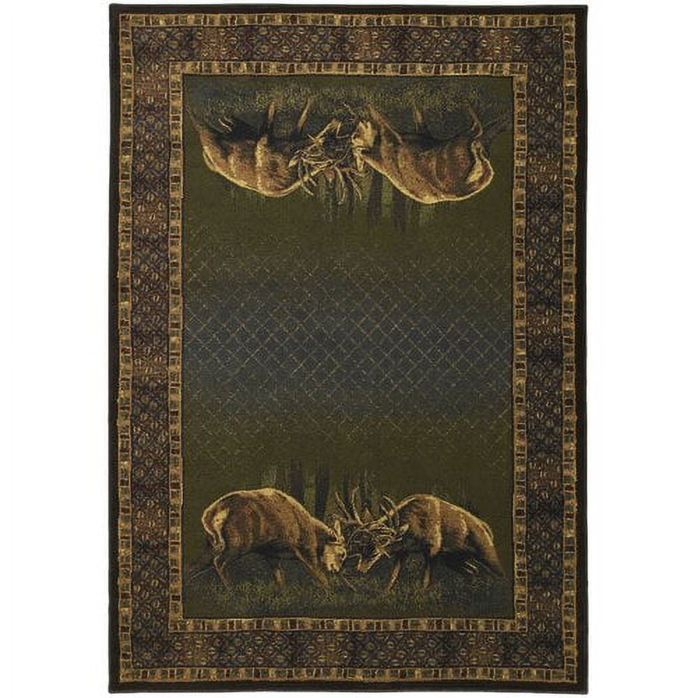 Buckwear Buckwear Winner Takes All Lodge Green and Brown Novelty Rug