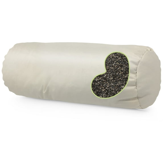 Buckwheat 6X16" Neck Pillow - Organic Cotton Fabric Neck Roll Pillow with Organic Fill - Made in USA