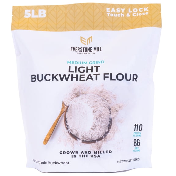 Buckwheat Flour | 5 LBS | High Quality Organic | Light/White | Medium Grind