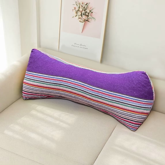 Buckwheat Neck & Cervical Pillows - with Inner Liner Cervical Bolsters, Office Waist Support & Lunch Break for Pain Relief for Sleeping - Purple