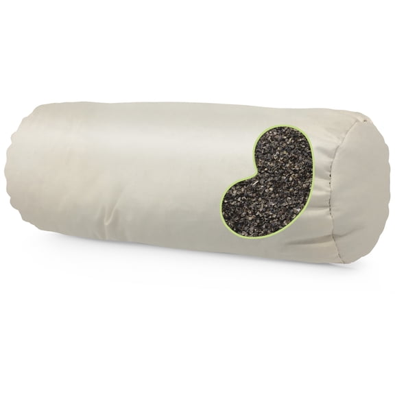 Buckwheat Neck Roll Pillow - Eco-Friendly Organic Cotton Fabric Luxurious Sleeping Pillows with Zipper, Made in USA - 6" X 16"