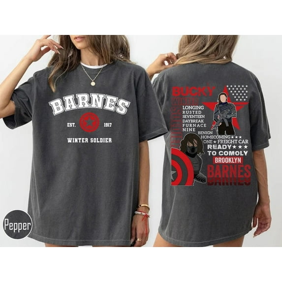 Bucky Barnes Comfort Colors T-shirt, Barnes 1917, Winter Soldier, Avengers Super Hero, Captain, Avengers Assemble Shirt, Black Color, Size XL