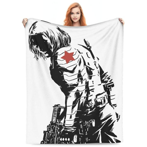 Bucky Barnes Winter Soldier Flannel Blanket Funny Ultra-Soft Micro Warm Throw Blanket Fleece Blanket Interesting Gift 40"X30"