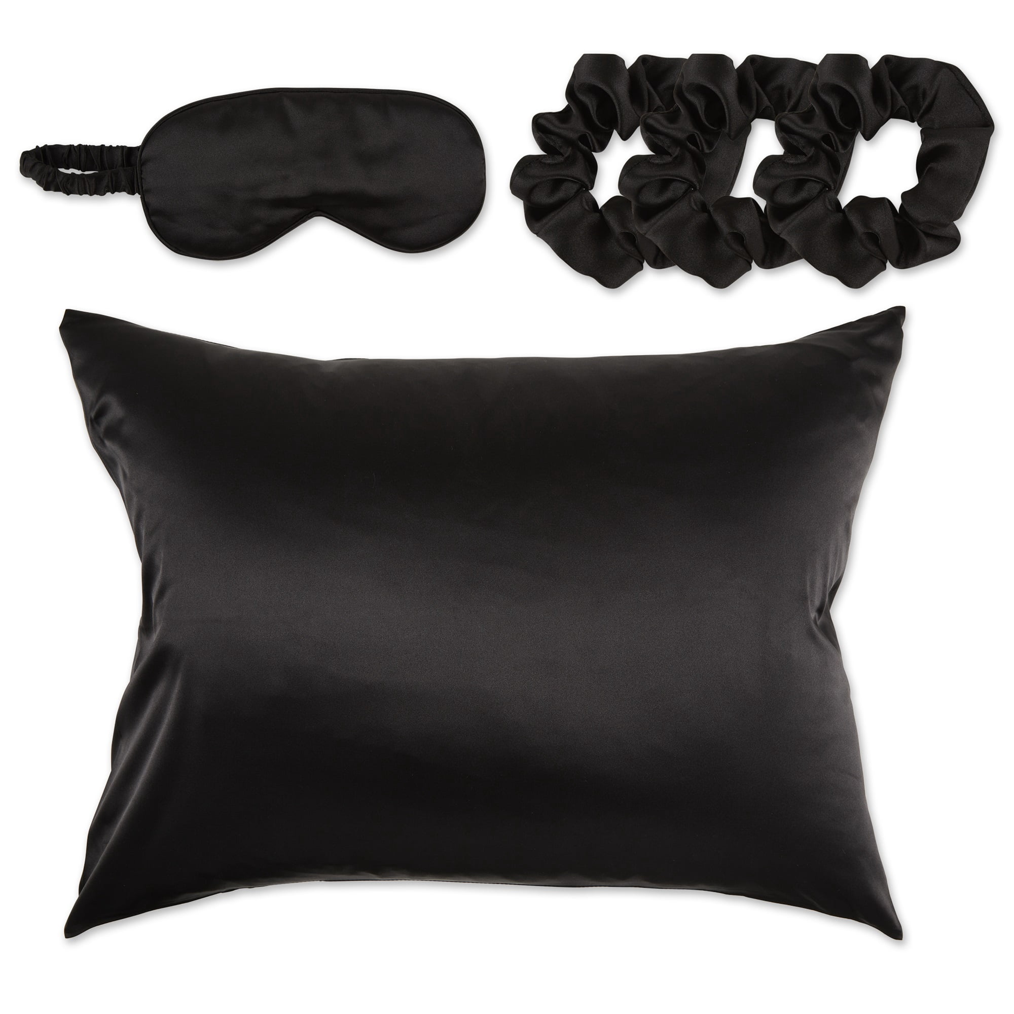 Bucky Silk-Like Satin Sleep Set - Black