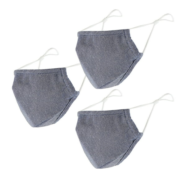 Bucky Unisex Adult Fitted Face Mask, Adjustable, 3 Piece Set, Denim Chambray, Adult, 4X5"