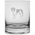 thumbnail image 1 of Bucovina Shepherd Dog Themed Etched 11oz Crystal Rocks Whisky Glass, 1 of 1