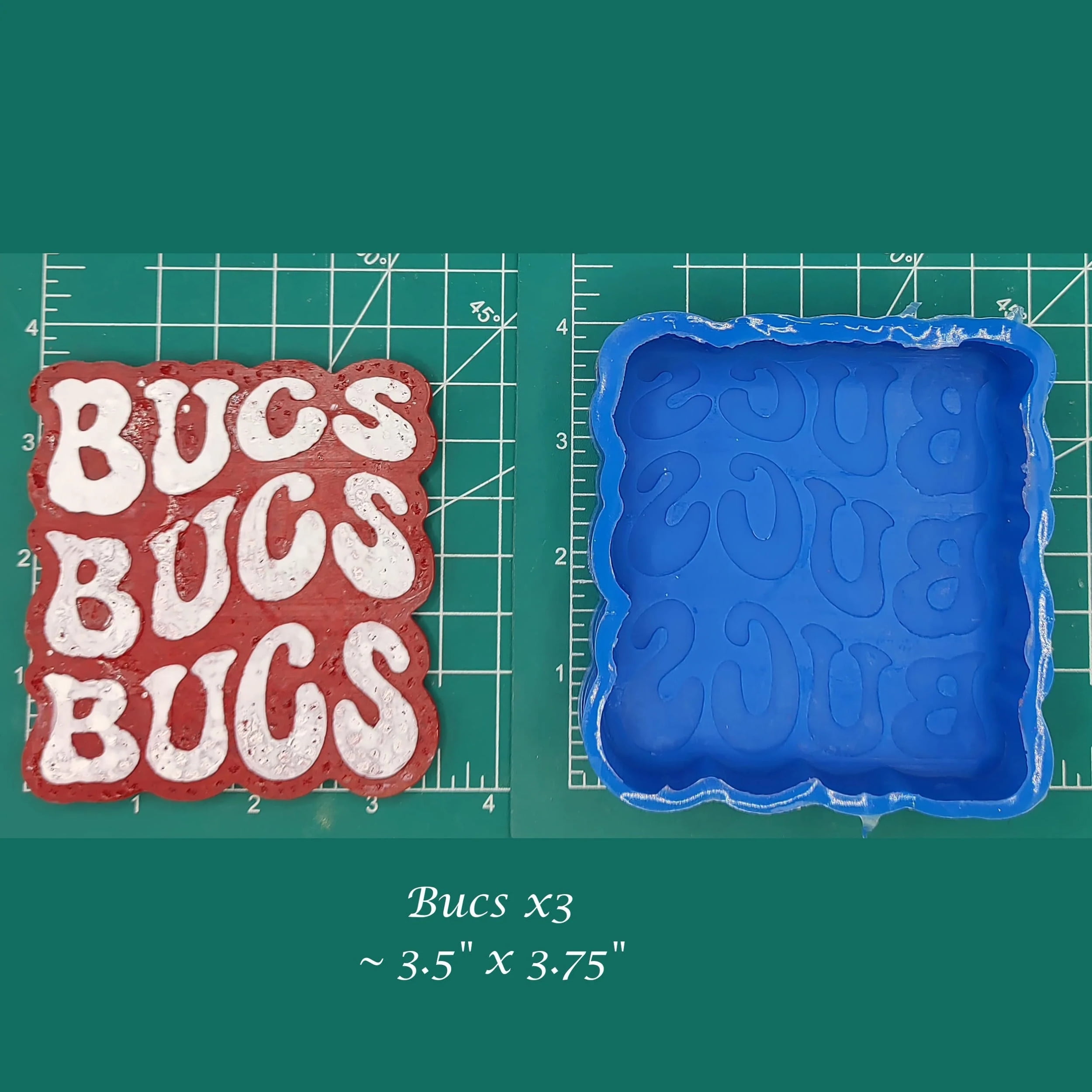 Bucs 3x Retro Font School Mascot Silicone Freshie Mold