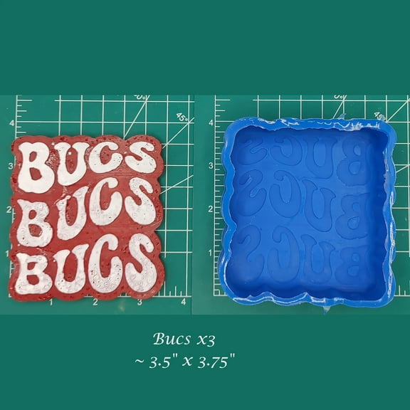Bucs 3x Retro Font School Mascot Silicone Freshie Mold