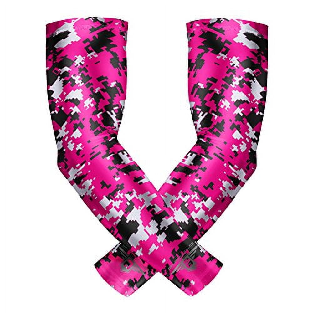 Bucwild Sports Compression Arm Sleeves 1 Pair 2 Sleeves Youth & Adult Sizes Football Baseball