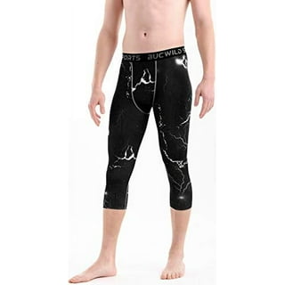 LANBAOSI Youth Boys Compression Leggings Athletic Pants Base Layer Football  Workout Tight