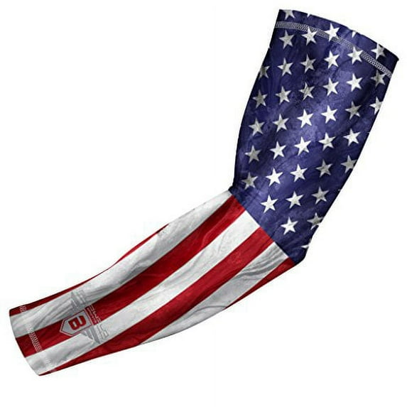 Bucwild Sports USA Mexico Puerto Rico Flag Compression Arm Sleeve - Youth & Adult Sizes - Baseball Basketball Football Boys Girls Kids Men & Women (Youth Small-Large)