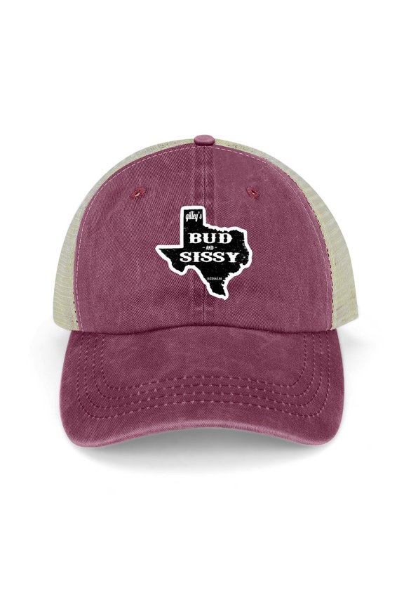 Bud And Sissy Wine Red Hat Adjustable Funny Fashion Unisex Baseball Cap for Men Women