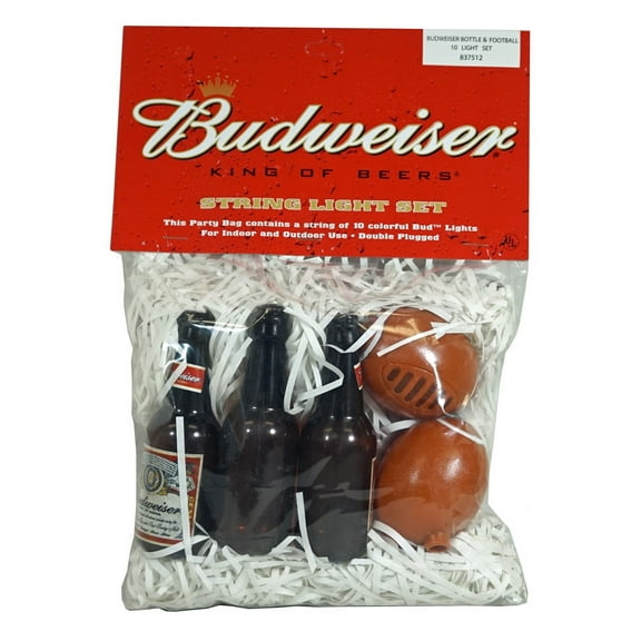 Bud Football Beer Bottle String Light Set