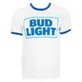 thumbnail image 1 of Bud Light 44853XL Beer Logo Ringer Tee Shirt, White - Extra Large, 1 of 1