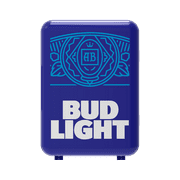 Bud Light 6 Can Mini Beverage Refrigerator, 4 Liter Personal Fridge with AC/DC Adapters, Blue MIS137BULT