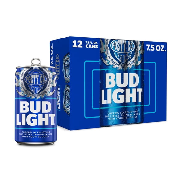 Bud Light Beer 12, 7.5 fl oz Mini Aluminum Cans, American Lager 4.2% ABV