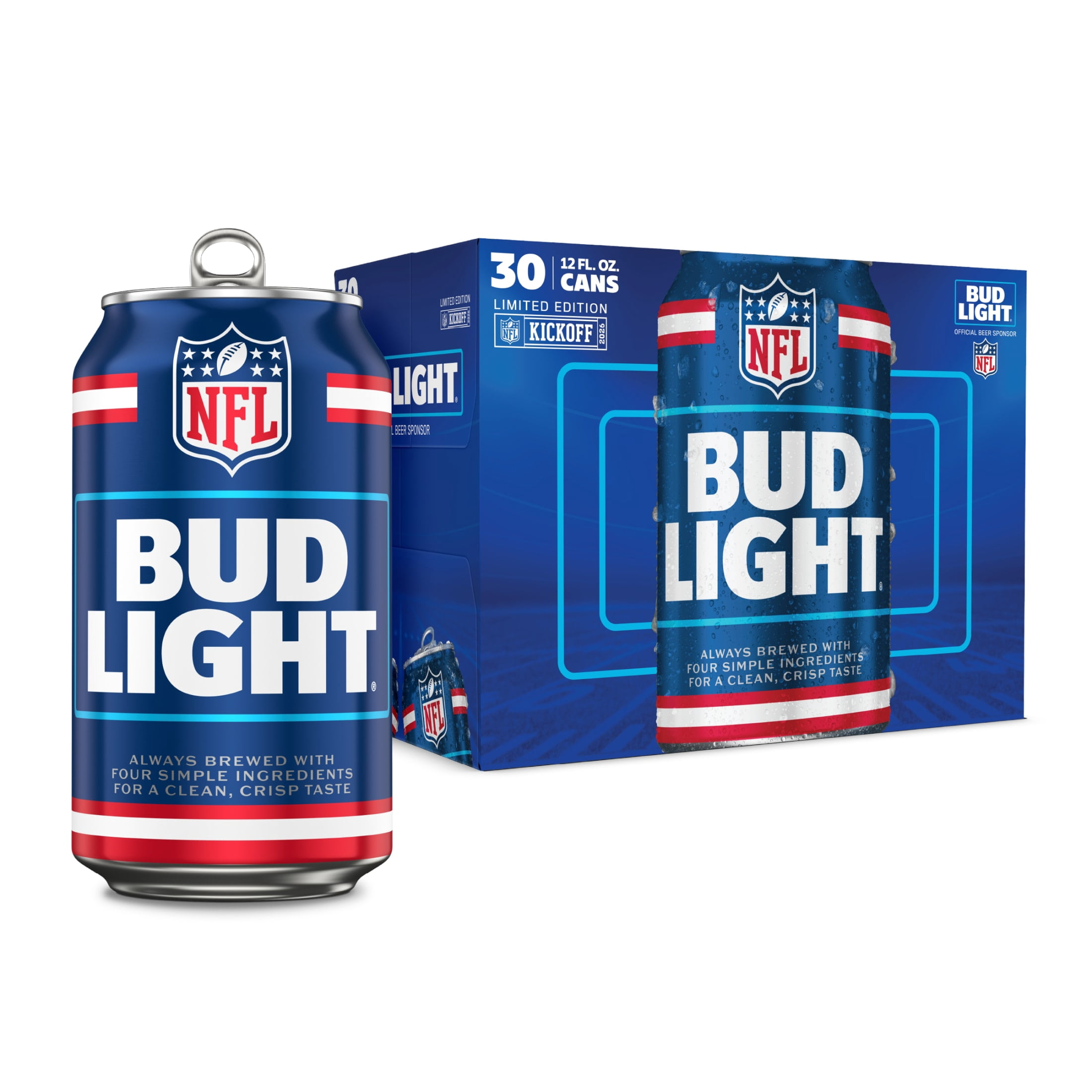 Bud Light, American Light Lager Beer, 12 fl oz Aluminum Cans, 30
