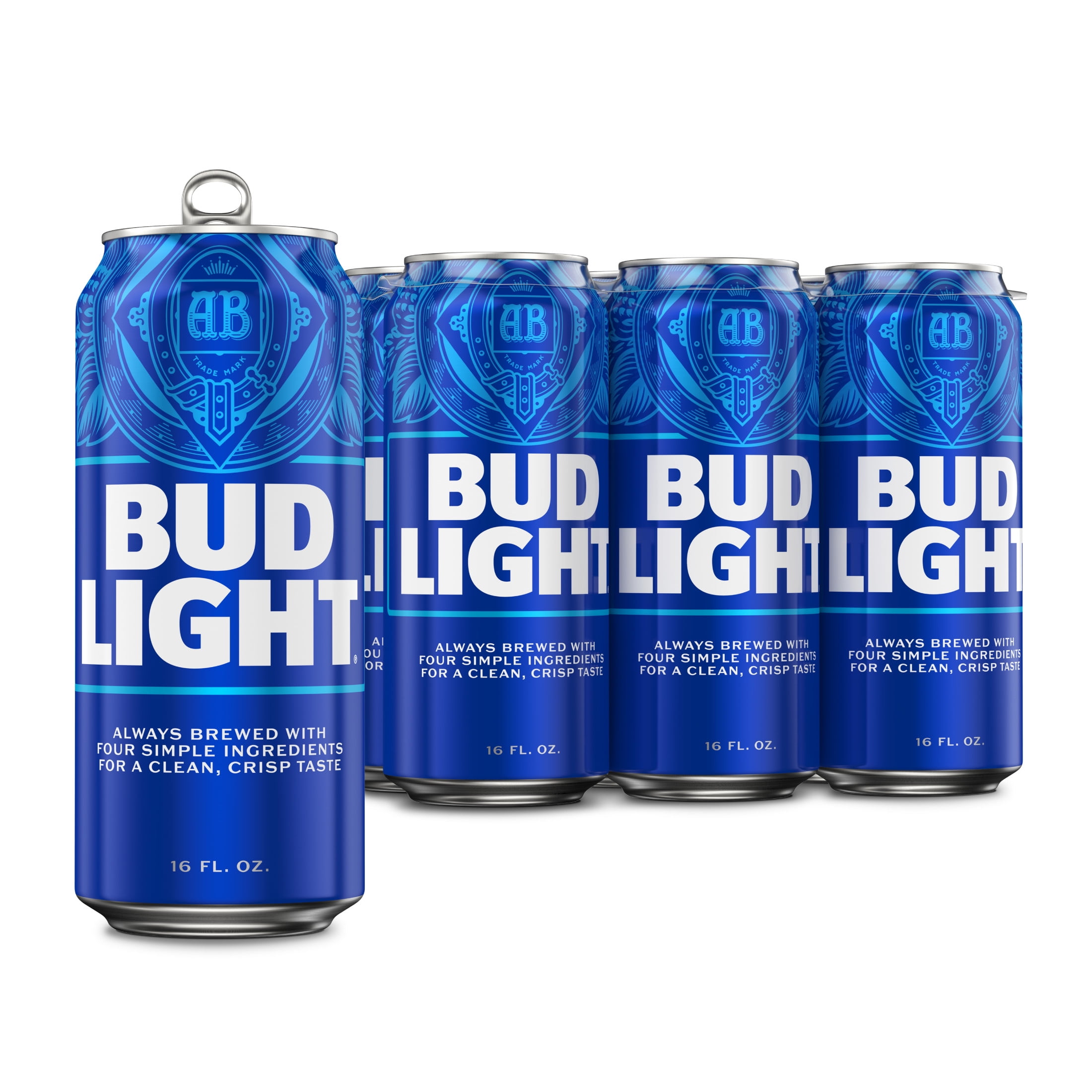 Bud Light American Light Lager Beer 6 Pack 16 fl oz Aluminum Cans 4.2% ABV