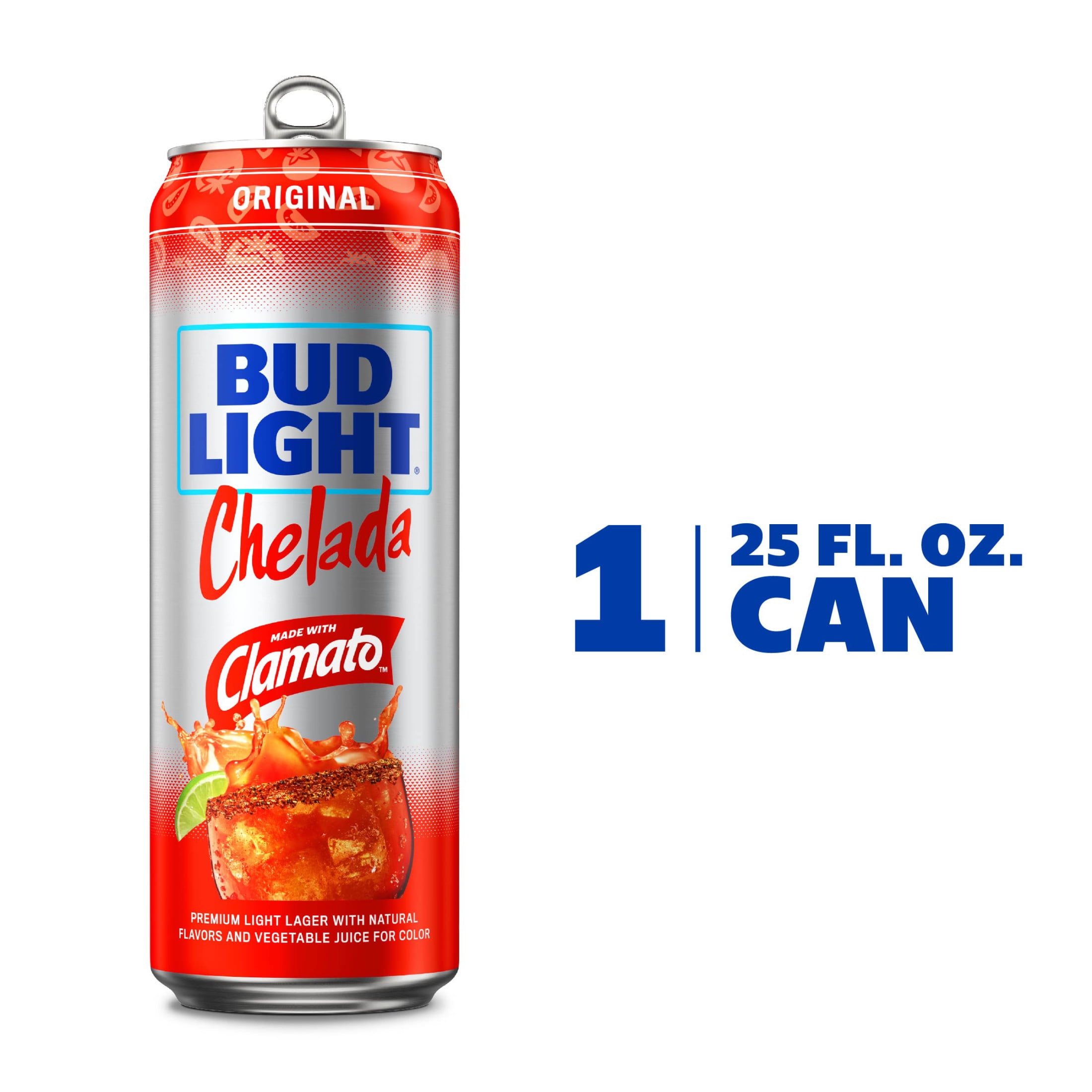 Bud Light Chelada With Clamato 25oz Beer 1 Can, 4.2 ABV, Domestic