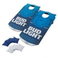 thumbnail image 1 of Bud Light Cornhole Outdoor Game Set, 2 Wooden Anheuser-Busch Can-Shaped Corn Hole Toss Boards with 8 Bean Bags, 1 of 5