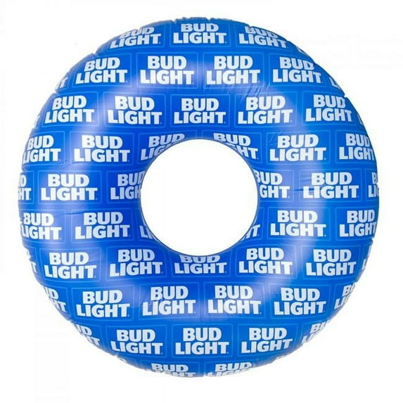 Bud Light Logo All-Over Print Pool Float Ring - Blue