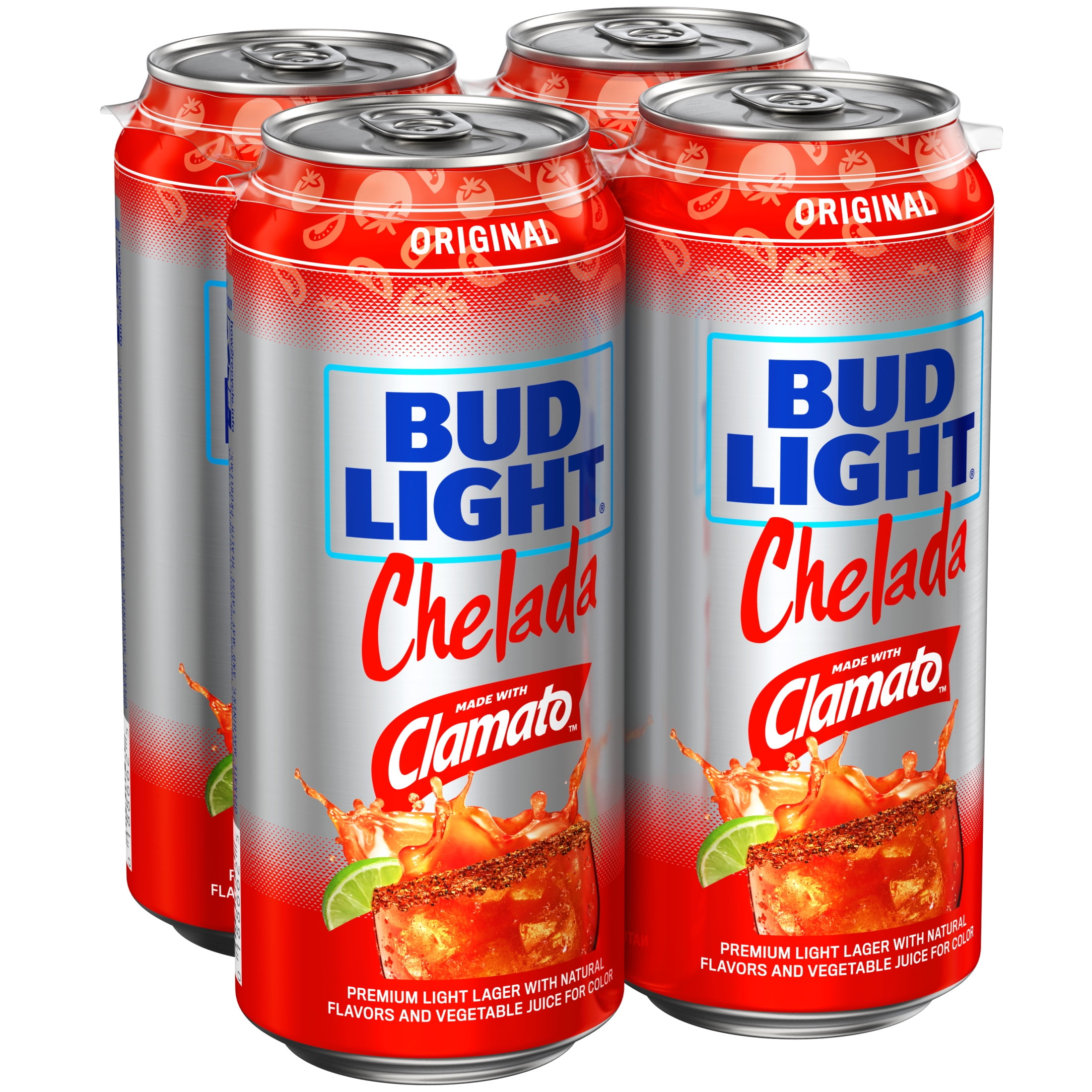 Bud Light Original American Chelada Beer 4 Pack 16 fl oz Aluminum Cans 4.2% ABV