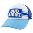 thumbnail image 1 of ODD SOX Bud Light Patches Trucker Hat – Blue and White Mesh Snapback Cap for Men & Women – Classic, 1 of 6