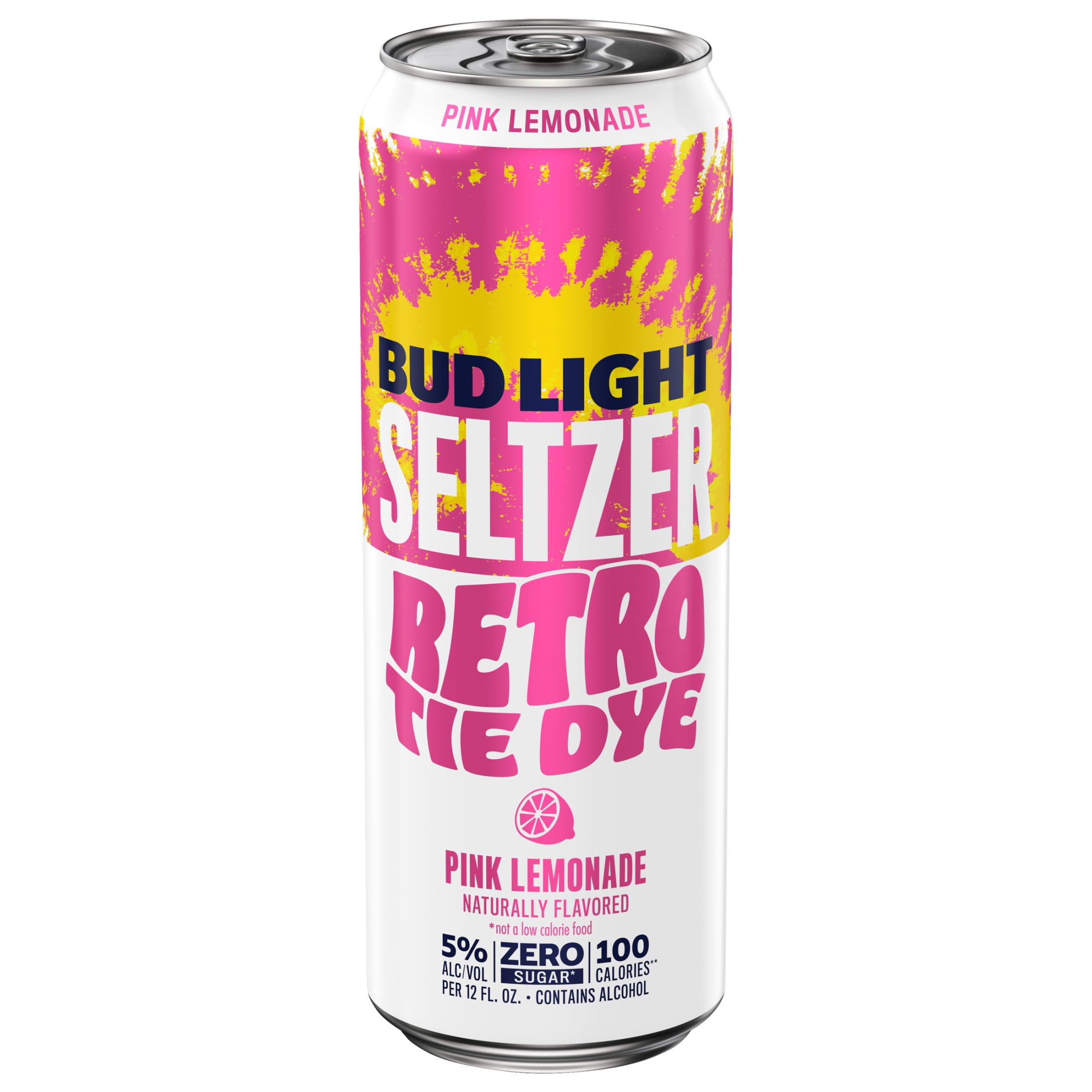 Bud Light Seltzer Retro Tie Dye Pink Lemonade, 25 fl oz 1 Can, 5 ABV