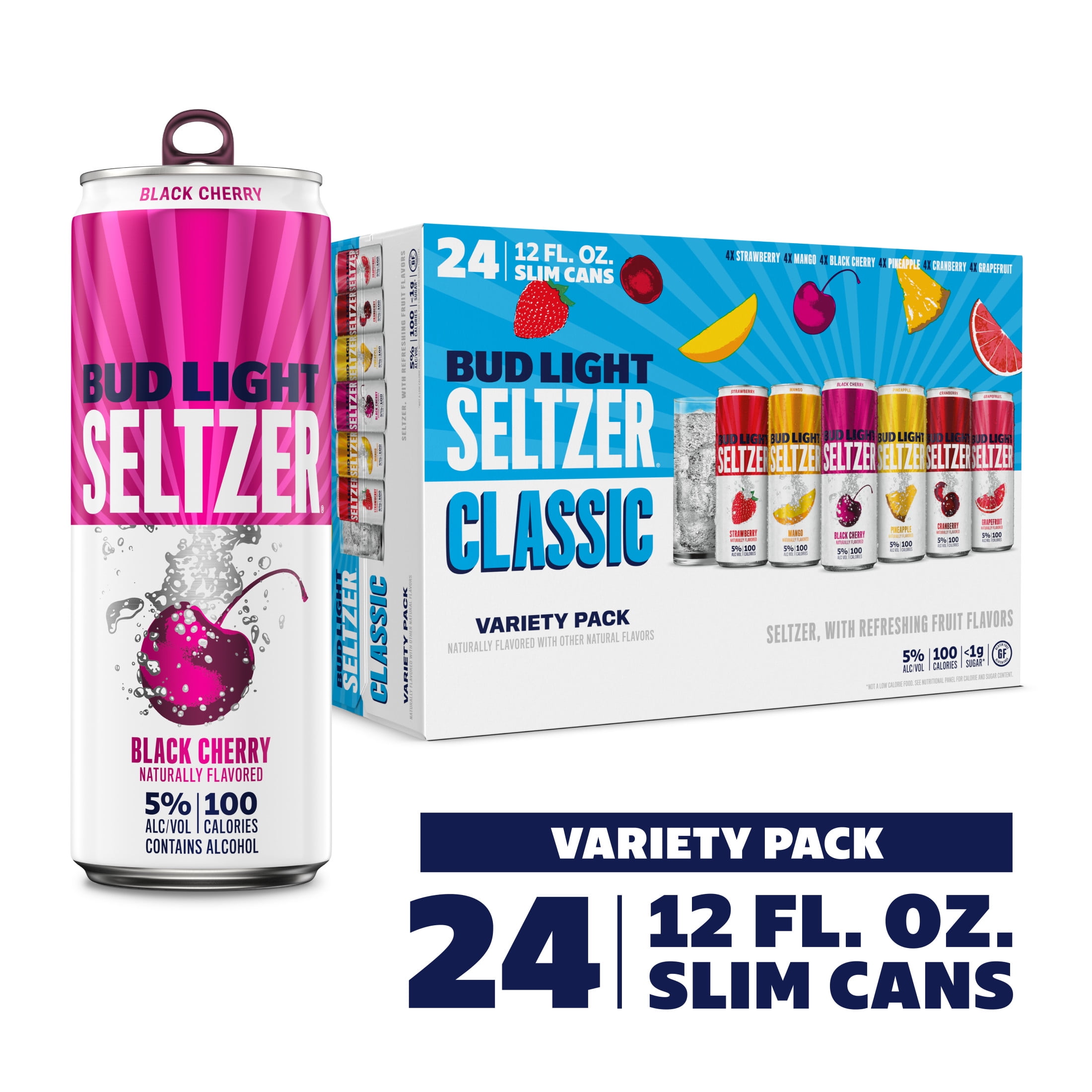 Bud Light Seltzer Variety Pack, Gluten Free Hard Seltzer, 24 Pack