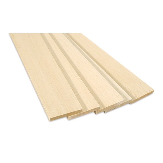 Bud Nosen Balsa Wood Sheets - 3/8" x 3" x 36", Pkg of 5
