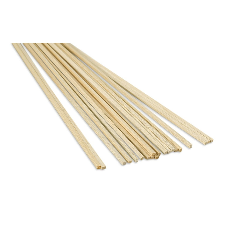Bud Nosen Balsa Wood Sticks - 3/16 x 1/4 x 36, Pkg of 20