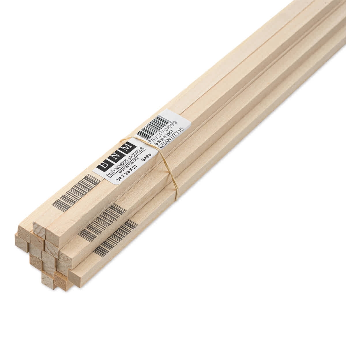 Bud Nosen Basswood Sticks - 3/8" x 3/8" x 24", 15 Sticks