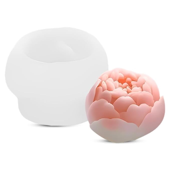 Bud Peony Silicone Candle Mold Wax Moulds for Scented Candles Handmade Soaps Making Clay Resin Crafts Casting Cake Dessert Mousse Aroma DIY Art Crafts Supplies Home Decoration 1 Pcs