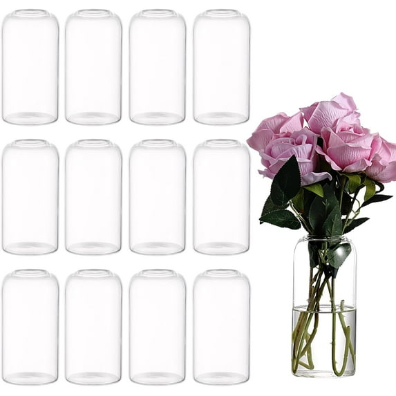 Bud Vases Set of 12, Glass Vases for Centerpieces, Small Vases for Flowers, Flower Vases for Centerpieces, Clear Bud Vases for Home Decor, Mini Vases for Wedding Table Decor