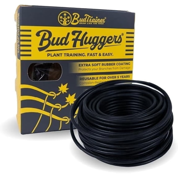 Budhuggers Rubber Plant Ties, Flexible Garden Wire, 3mm Thick, 50 ft, Stronger Branch Support