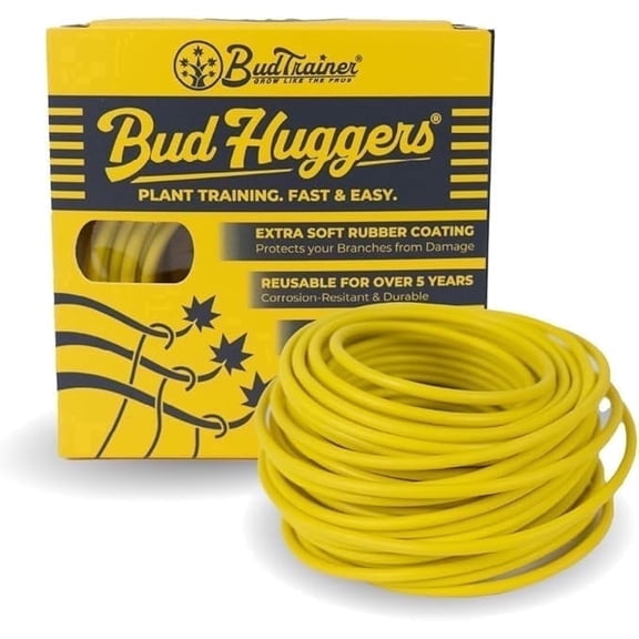 Budhuggers Plant Training Wire Ties, 3mm Rubber-Coated Garden Wire, Flexible Plant Support for Branch Training, 50 ft