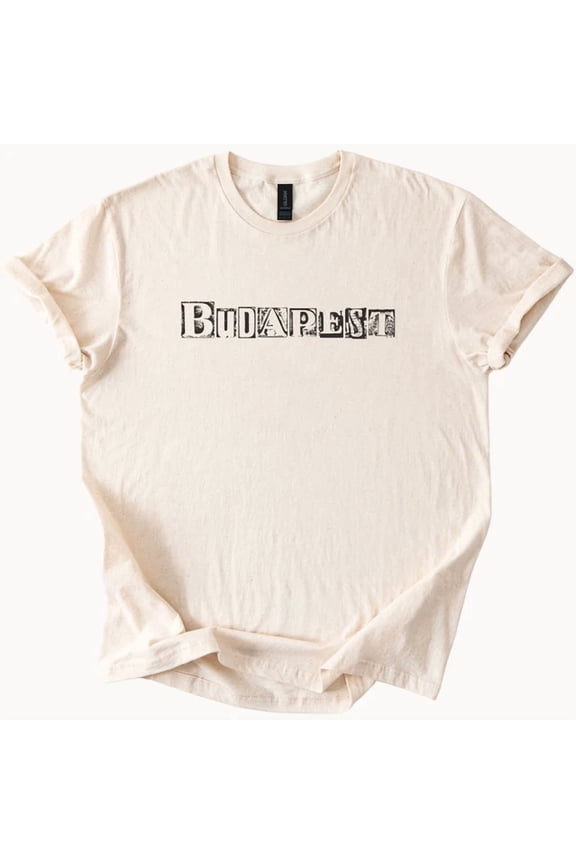 Budapest Block Letter Graphic T Shirt Hungary City Souvenir Travel Tee Size S-5Xl Heygategoo Tee