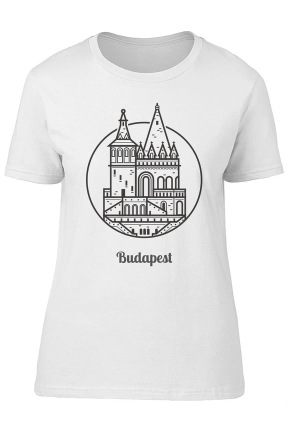 Budapest City Round Frame T-Shirt Men -Image by Shutterstock, Male 4X-Large