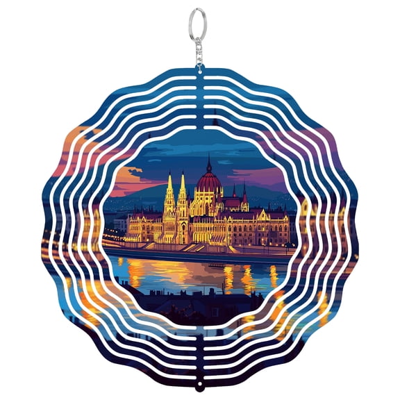 Budapest Danube River 3D Wind Spinner Hungary Architecture Art